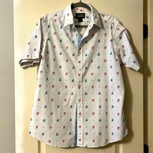 Men’s Cremieux short sleeve button down shirt. Large